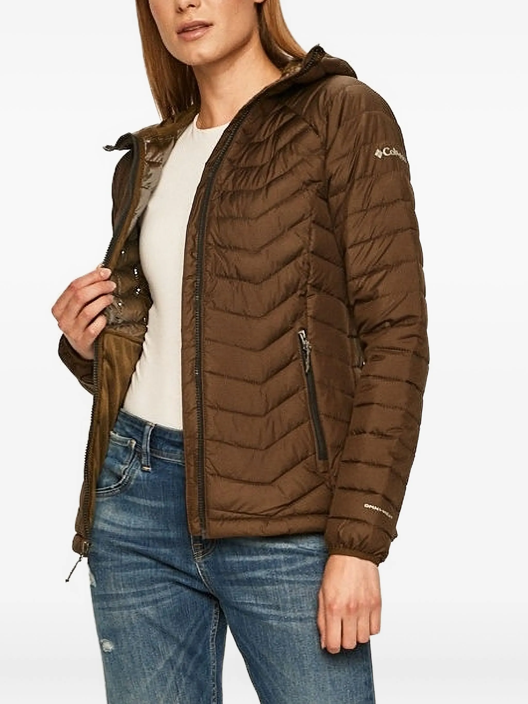 Стеганый пуховик с капюшоном Columbia, коричневый
Стеганый пуховик с капюшоном Columbia, коричневый
