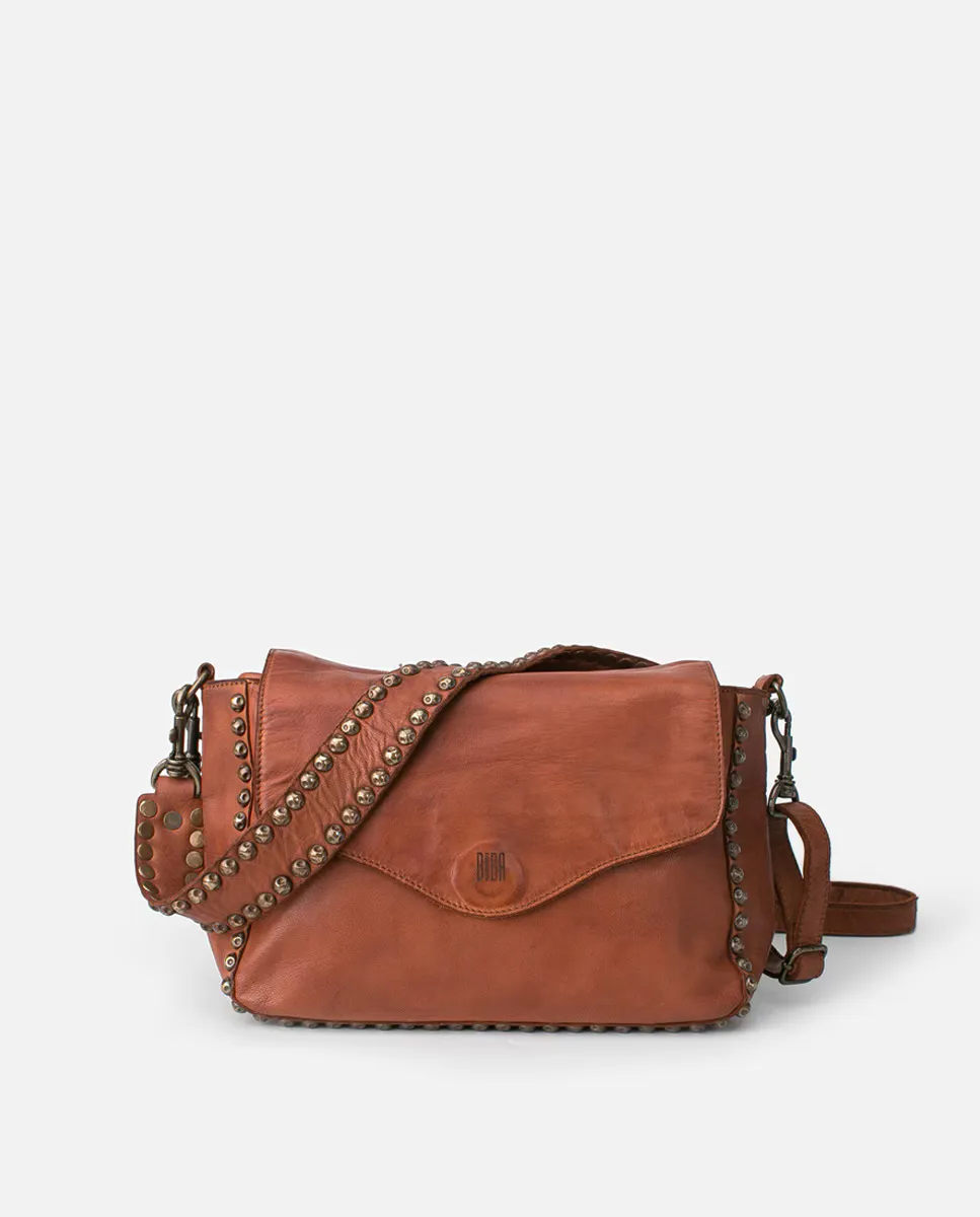 Хобо из мытой овчины растительного дубления с заклепками Biba, коричневый
Хобо из мытой овчины растительного дубления с заклепками Biba, коричневый