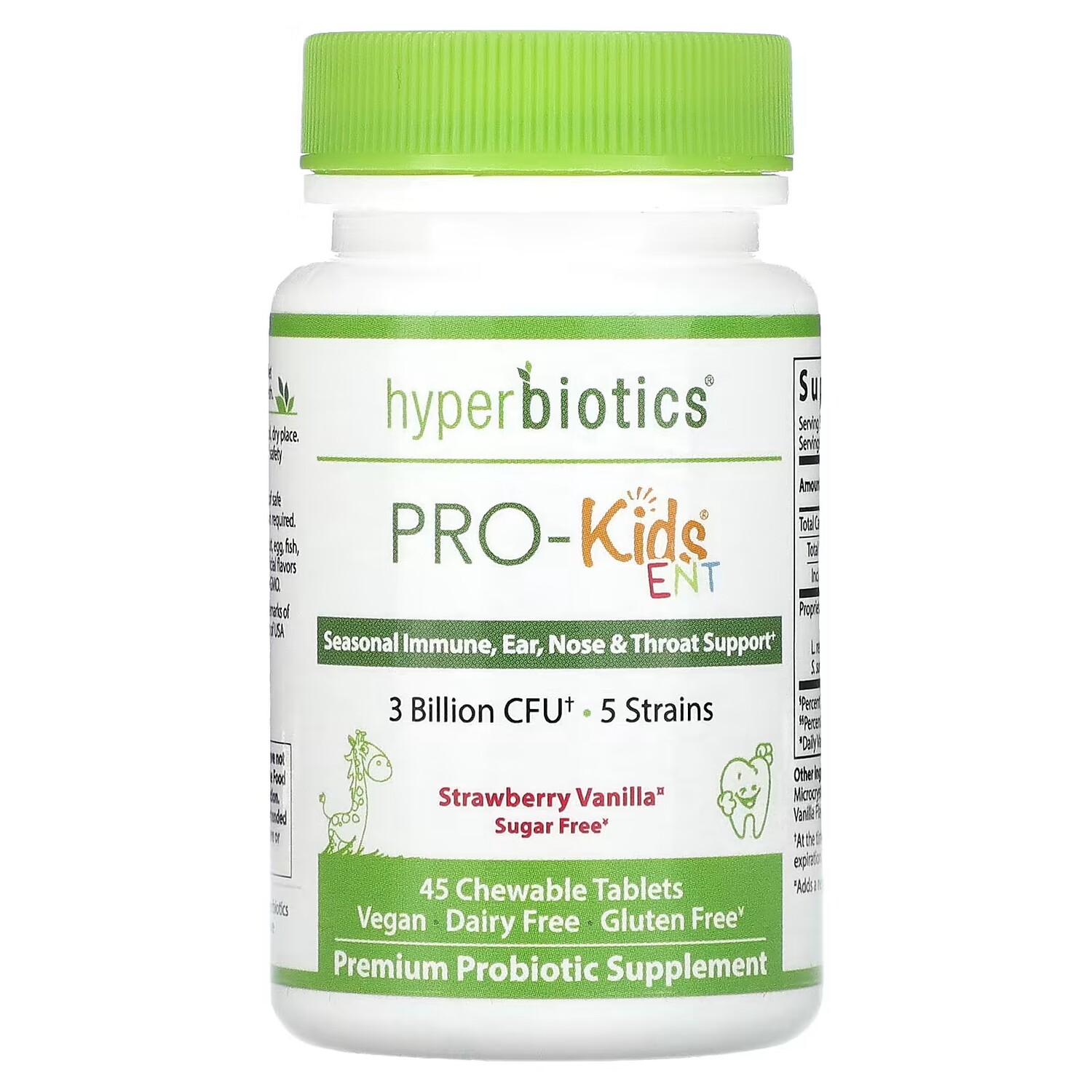 Добавка Hyperbiotics PRO-Kids ENT со вкусом клубники и ванили, 45 жевательных таблеток
Добавка Hyperbiotics PRO-Kids ENT со вкусом клубники и ванили, 45 жевательных таблеток