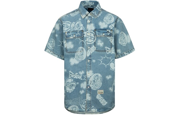 Рубашка мужская джинсовая синяя Evisu, синий
Рубашка мужская джинсовая синяя Evisu, синий