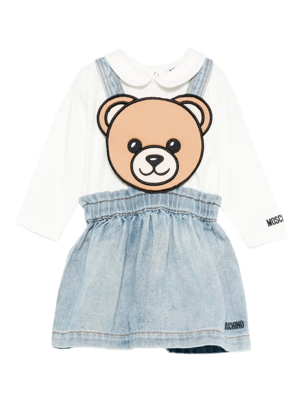 Джинсовое платье с отделкой в виде мишки Moschino Kids, белый
Джинсовое платье с отделкой в виде мишки Moschino Kids, белый