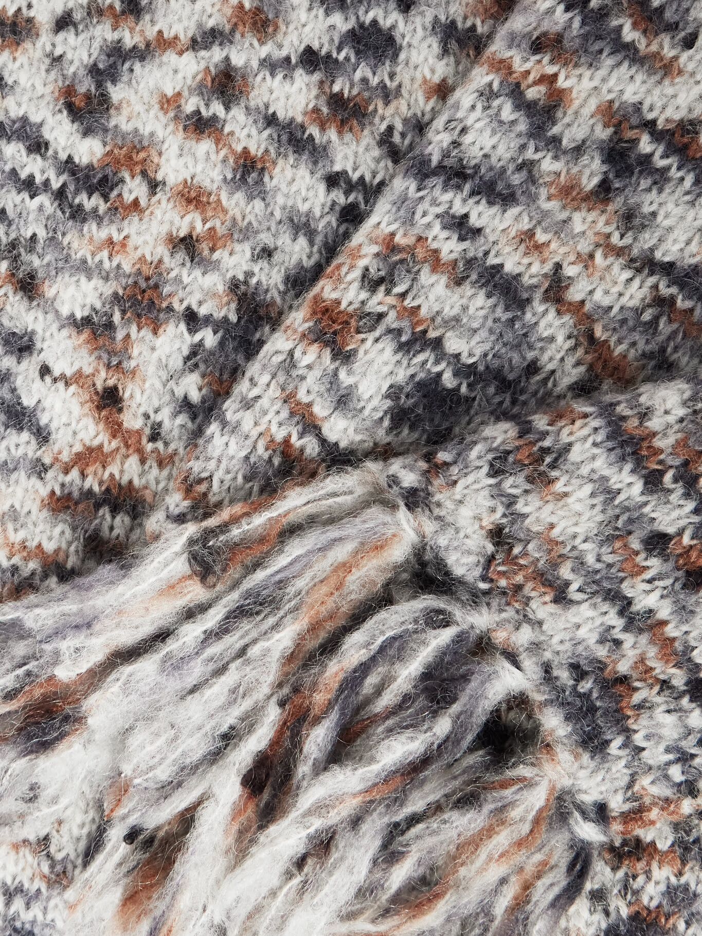 Вязаный шарф с бахромой Noah A.P.C., серый
Вязаный шарф с бахромой Noah A.P.C., серый