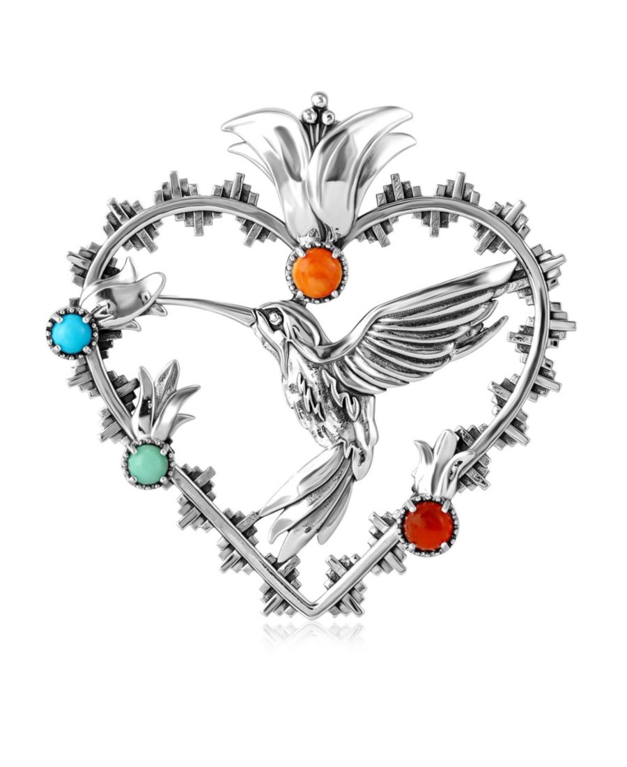 Подвеска-украшение в виде сердца с колибри от Фрица Казузе, выполненная из стерлингового серебра с несколькими драгоценными камнями American West Jewelry, No Color
Подвеска-украшение в виде сердца с колибри от Фрица Казузе, выполненная из стерлингового серебра с несколькими драгоценными камнями American West Jewelry, No Color