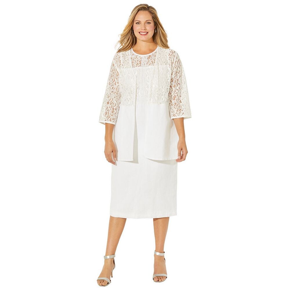 Женская женская одежда больших размеров с каскадом из льна и кружева Catherines, любая одежда больших размеров, белый
Женская женская одежда больших размеров с каскадом из льна и кружева Catherines, любая одежда больших размеров, белый