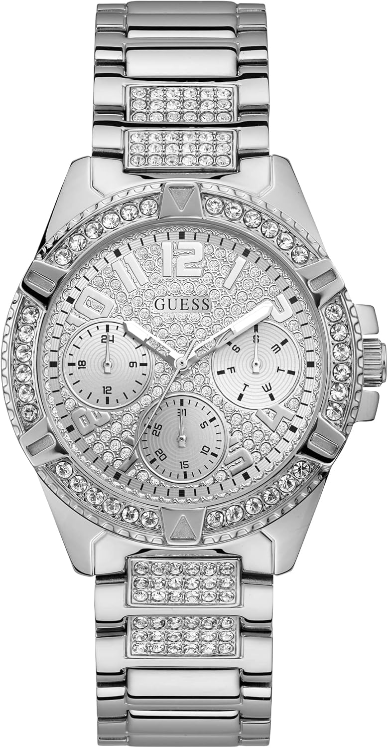 GUESS часы с кристаллами, серебристый оттенок, многофункциональные, Silver Tone/Silver Tone/Silver
GUESS часы с кристаллами, серебристый оттенок, многофункциональные, Silver Tone/Silver Tone/Silver