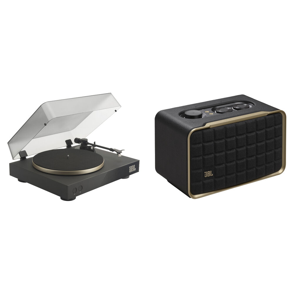 JBL Spinner BT с двухскоростным проигрывателем винила и комплектом беспроводных домашних колонок Authentics 200 (черный и золотой)
JBL Spinner BT с двухскоростным проигрывателем винила и комплектом беспроводных домашних колонок Authentics 200 (черный и золотой)
