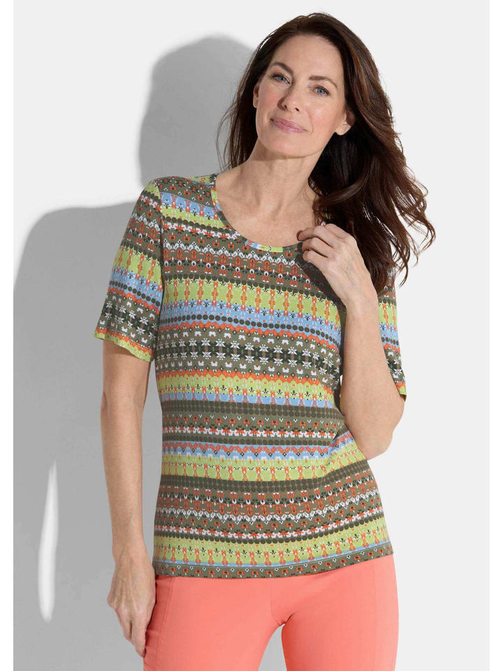 GOLDNER Короткий размер: Футболка цвета хаки / светло-зеленого / оранжевого / с узором, Зеленый, GOLDNER Короткий размер: Футболка цвета хаки / светло-зеленого / оранжевого / с узором
GOLDNER Короткий размер: Футболка цвета хаки / светло-зеленого / оранжевого / с узором, Зеленый, GOLDNER Короткий размер: Футболка цвета хаки / светло-зеленого / оранжевого / с узором