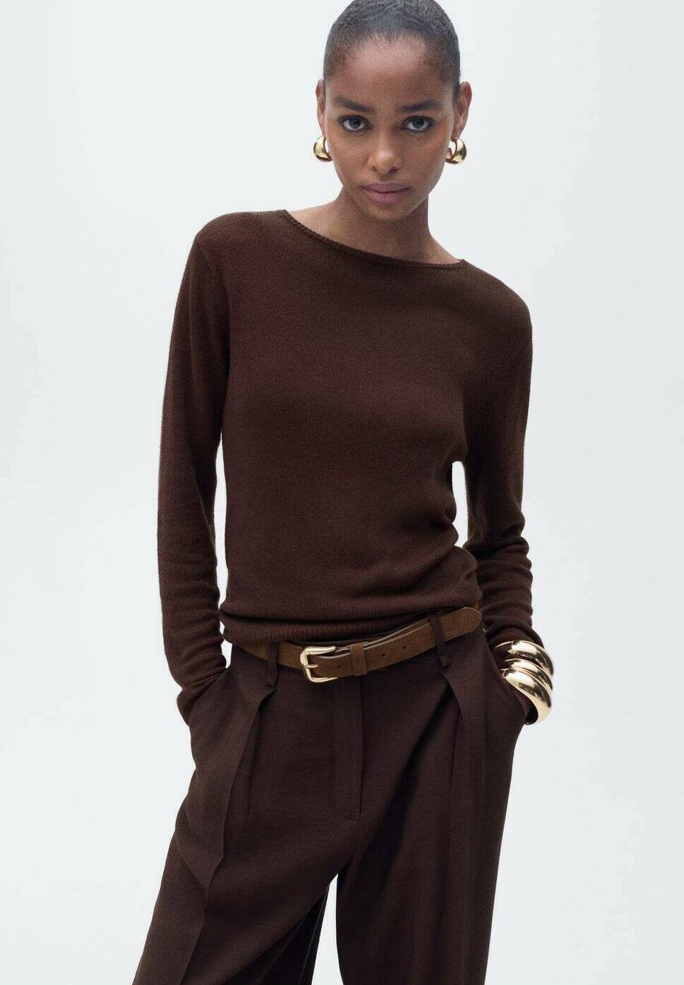 Джемпер Mango, коричневый 
Джемпер Mango, коричневый