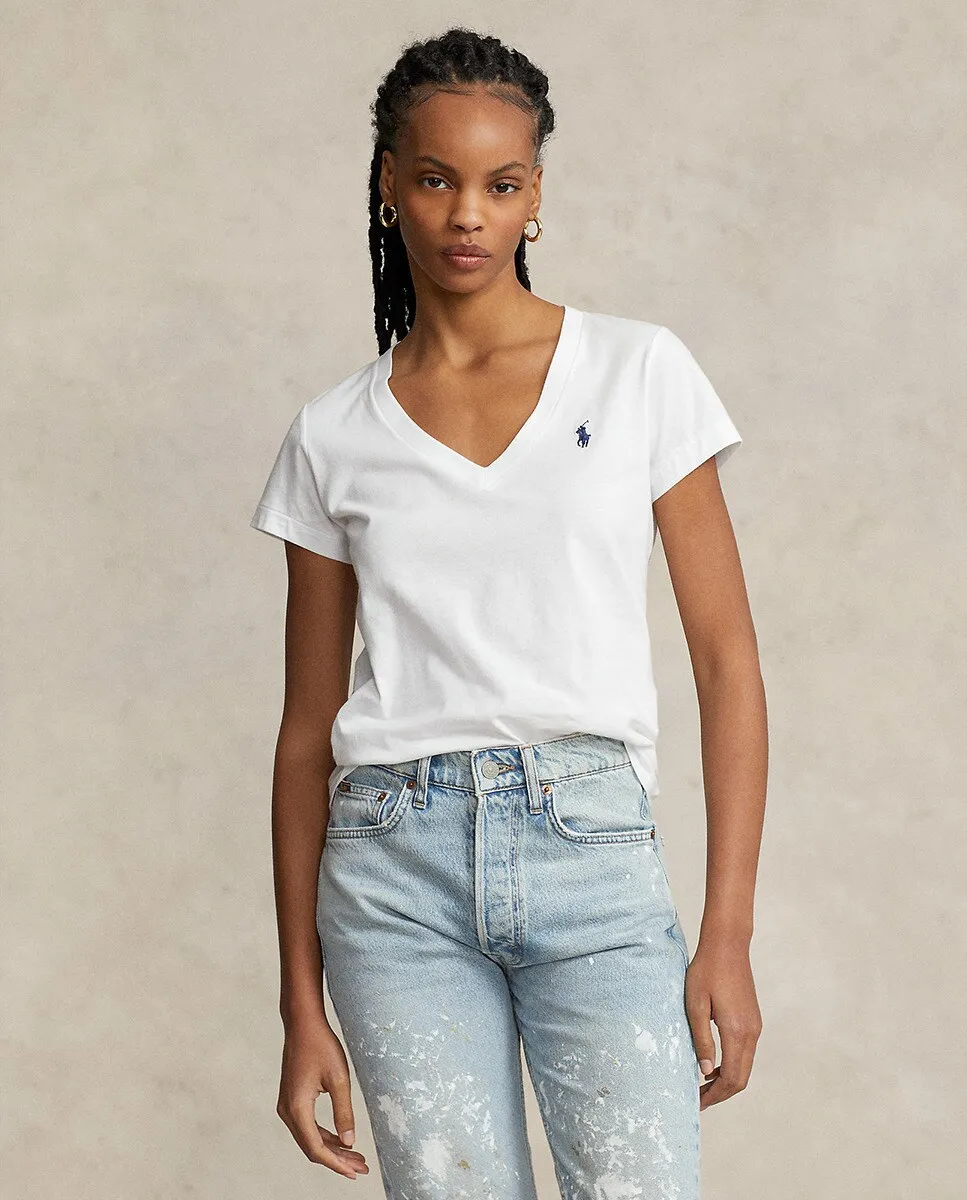 Базовая женская футболка с вышитым логотипом Polo Ralph Lauren, белый
Базовая женская футболка с вышитым логотипом Polo Ralph Lauren, белый