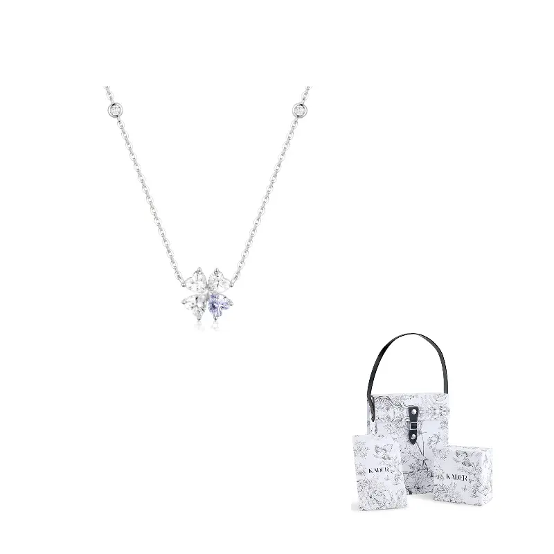 Женское ожерелье в двухцветной коробке Kader, heart four-leaf clover necklace-925 sterling серебро фиолетовый crystals
Женское ожерелье в двухцветной коробке Kader, heart four-leaf clover necklace-925 sterling серебро фиолетовый crystals