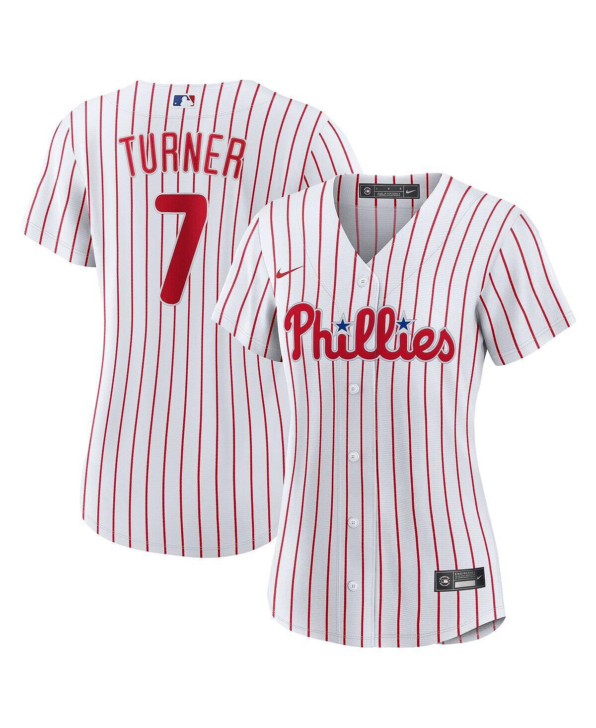Женская белая футболка Trea Turner Philadelphia Phillies Home Replica Player Nike, белый
Женская белая футболка Trea Turner Philadelphia Phillies Home Replica Player Nike, белый