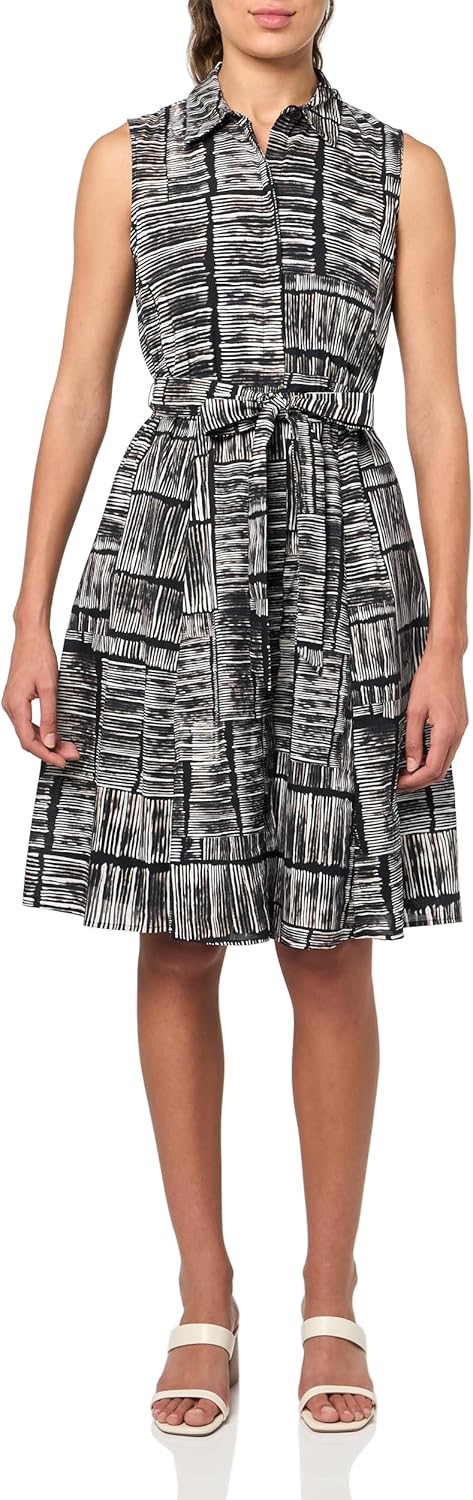 Женское хлопковое платье без рукавов Calvin Klein с повседневным воротником, Black Cream
Женское хлопковое платье без рукавов Calvin Klein с повседневным воротником, Black Cream