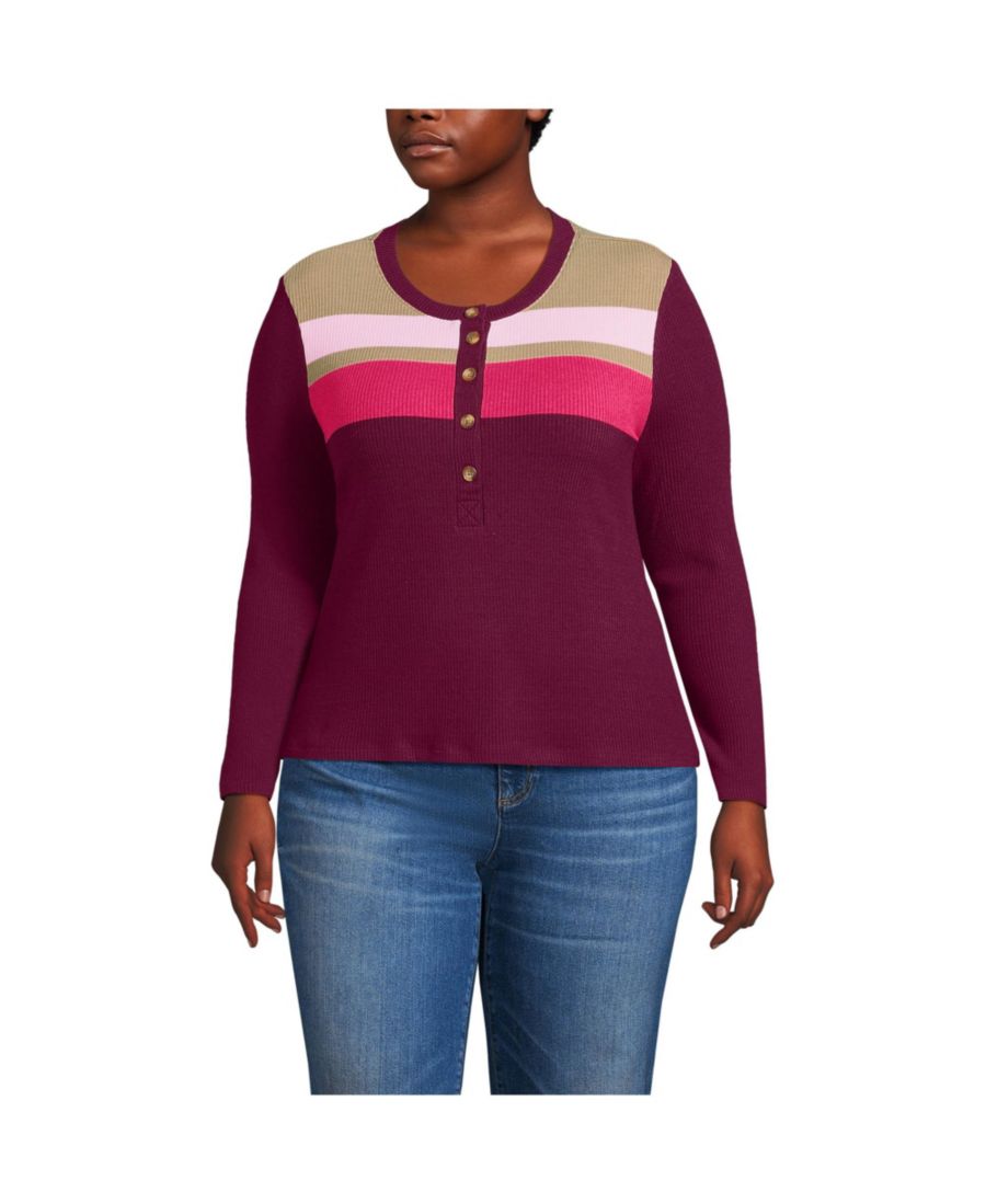 Уютная блузка-поло с длинными рукавами большого размера в рубчик Lands' End, Rich burgundy placed stripe
Уютная блузка-поло с длинными рукавами большого размера в рубчик Lands' End, Rich burgundy placed stripe