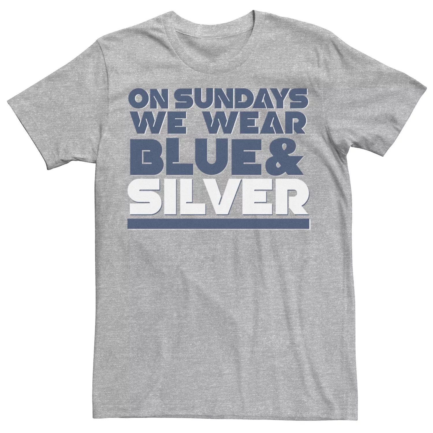 Мужская футболка с надписью «По воскресеньям мы носим синюю и серебряную» Licensed Character, Серый, Мужская футболка с надписью «По воскресеньям мы носим синюю и серебряную» Licensed Character
Мужская футболка с надписью «По воскресеньям мы носим синюю и серебряную» Licensed Character, Серый, Мужская футболка с надписью «По воскресеньям мы носим синюю и серебряную» Licensed Character