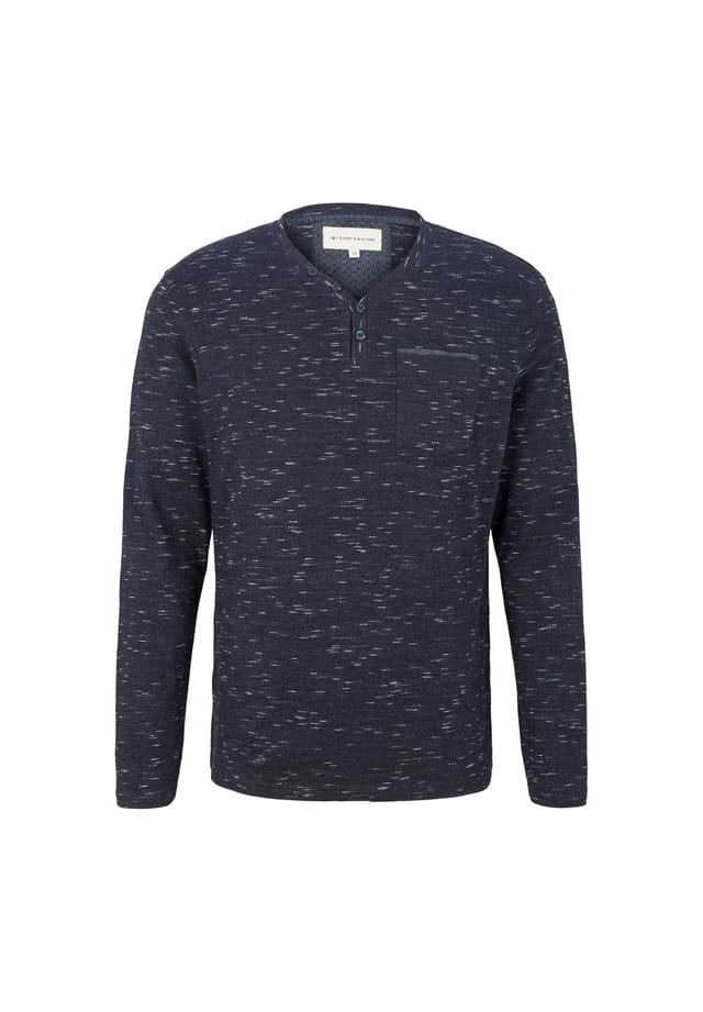 Рубашка с длинными рукавами и вырезом хенли Tom Tailor, синий
Рубашка с длинными рукавами и вырезом хенли Tom Tailor, синий