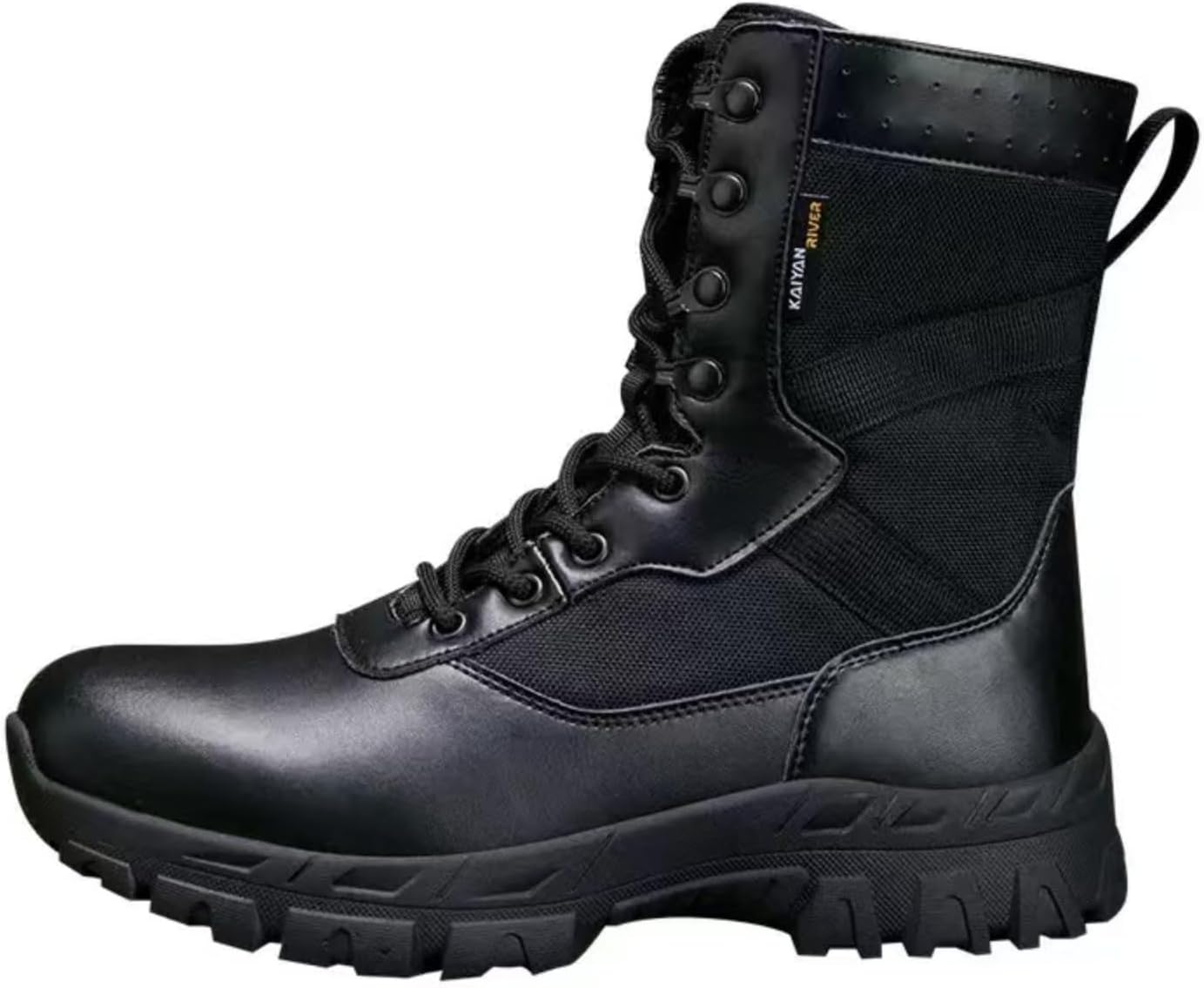 Мужские тактические ботинки для туризма с боковой молнией, кожаные, для горных походов и боевых действий, подходят для велоспорта, кемпинга и активного отдыха на природе Negyanme, черный
Мужские тактические ботинки для туризма с боковой молнией, кожаные, для горных походов и боевых действий, подходят для велоспорта, кемпинга и активного отдыха на природе Negyanme, черный