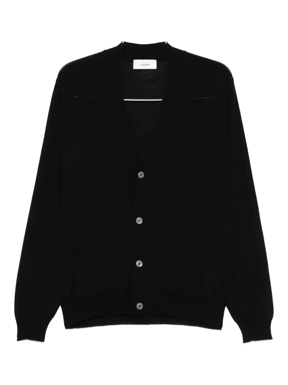 Шерстяной кардиган с пуговицами спереди Lardini, черный
Шерстяной кардиган с пуговицами спереди Lardini, черный