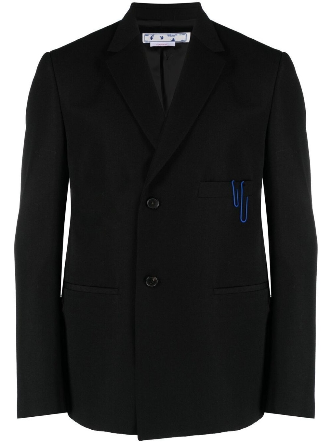 Off-White однобортный пиджак строгого кроя, черный
Off-White однобортный пиджак строгого кроя, черный