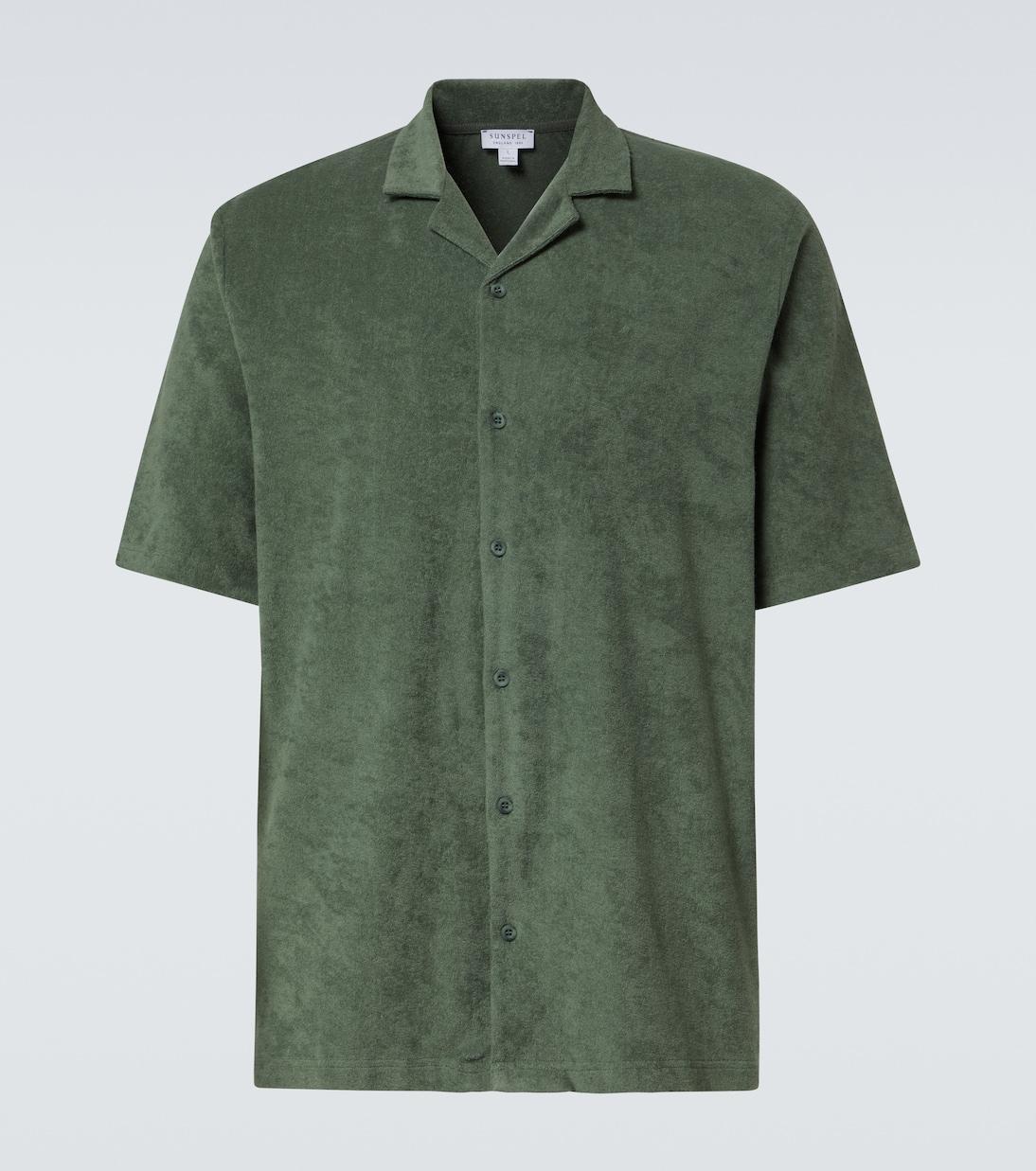 Хлопковая махровая рубашка для боулинга Sunspel, Dusk Green
Хлопковая махровая рубашка для боулинга Sunspel, Dusk Green