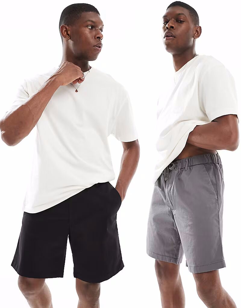 Комплект из 2 шорт-чиносов Jack & Jones серого и черного цветов
Комплект из 2 шорт-чиносов Jack & Jones серого и черного цветов