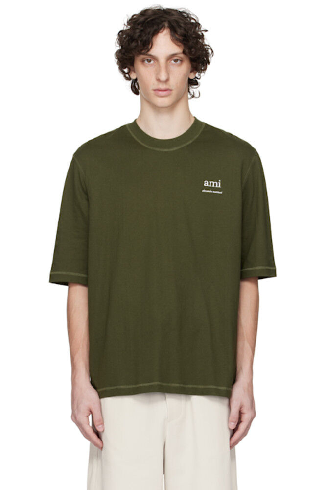 Зеленая хлопковая футболка AMI Paris
Зеленая хлопковая футболка AMI Paris