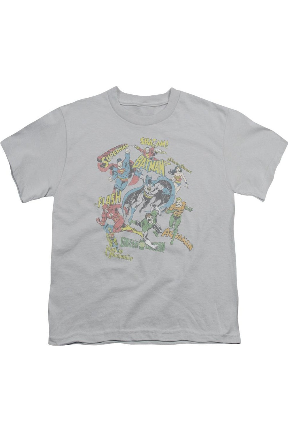 Футболка с коротким рукавом для подростков с коллажем DC Comics Gildan, серебряный 
Футболка с коротким рукавом для подростков с коллажем DC Comics Gildan, серебряный