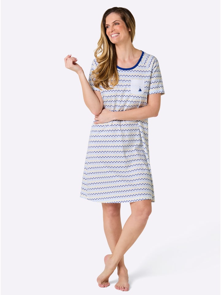 WITT WEIDEN Ночная рубашка с принтом в бело-голубых тонах
WITT WEIDEN Ночная рубашка с принтом в бело-голубых тонах