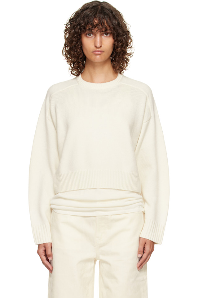 Loulou De Saison Свитер Off-White Bruzzi LDS свободного кроя из кашемира
Loulou De Saison Свитер Off-White Bruzzi LDS свободного кроя из кашемира