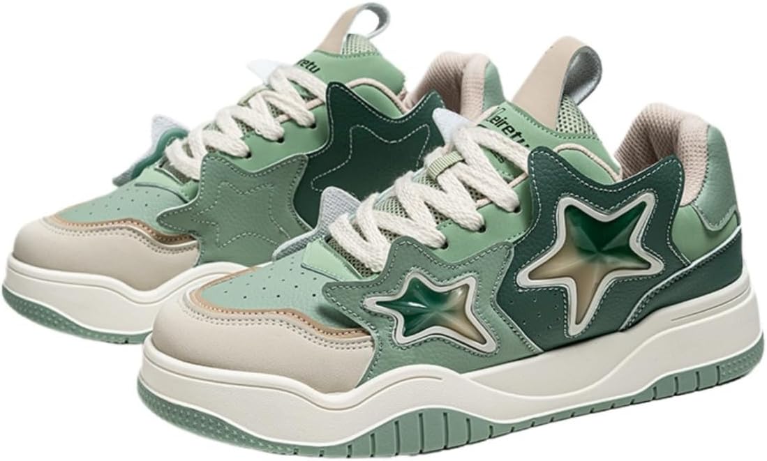 Мужские кожаные кроссовки на платформе в стиле Y2K с ретро-звездным декором, массивной подошвой и повышением на 5 см, повседневная уличная обувь Ctkvbmeoi, зеленый
Мужские кожаные кроссовки на платформе в стиле Y2K с ретро-звездным декором, массивной подошвой и повышением на 5 см, повседневная уличная обувь Ctkvbmeoi, зеленый