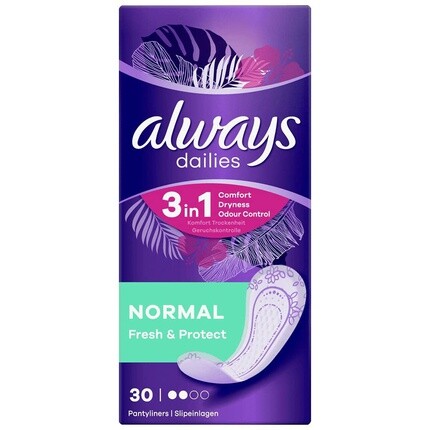 Ежедневные прокладки Dailies Fresh & Protect Normal Always
Ежедневные прокладки Dailies Fresh & Protect Normal Always