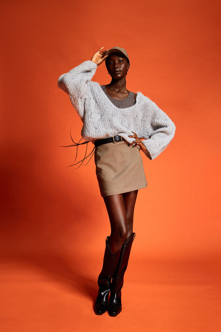 Джемпер косой вязки H&M, серый
Джемпер косой вязки H&M, серый