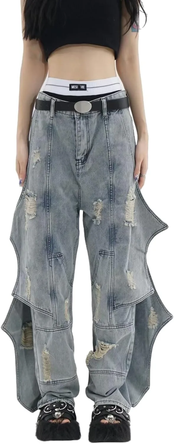 Женские джинсы y2k в стиле хип-хоп с дырками и асимметричным кроем CBDAO
Женские джинсы y2k в стиле хип-хоп с дырками и асимметричным кроем CBDAO