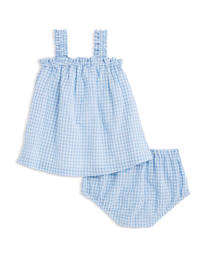 Комплект для девочки: платье в клетку и шортики Baby - эксклюзив Bloomie's Baby, синий 
Комплект для девочки: платье в клетку и шортики Baby - эксклюзив Bloomie's Baby, синий