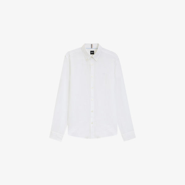 Рубашка Boss из стрейч-льна с длинным рукавом, белый
Рубашка Boss из стрейч-льна с длинным рукавом, белый