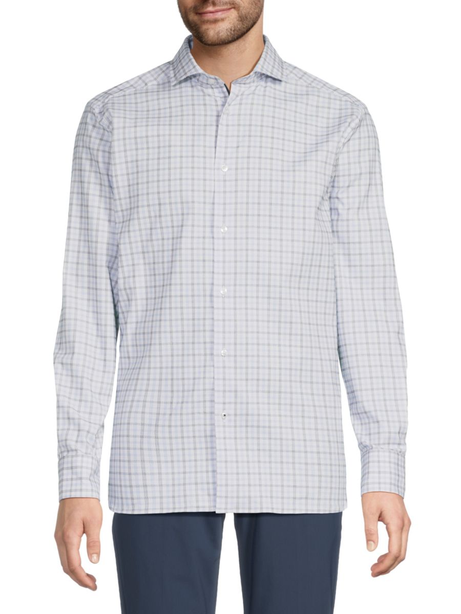 Клетчатая хлопковая рубашка Luchiano Visconti, белый
Клетчатая хлопковая рубашка Luchiano Visconti, белый