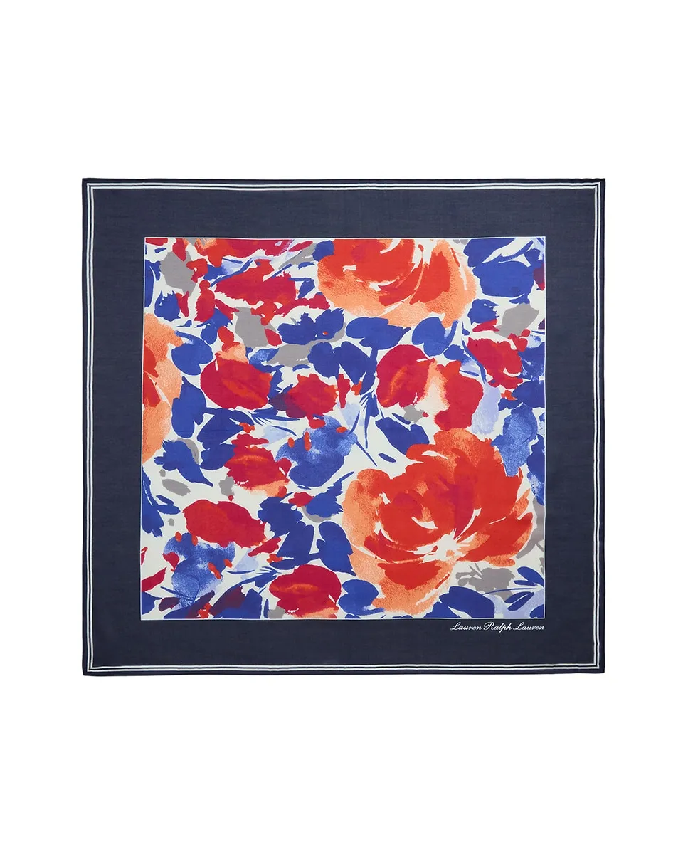 Женский шелковый шарф с принтом Lauren Ralph Lauren, тёмно-синий 
Женский шелковый шарф с принтом Lauren Ralph Lauren, тёмно-синий