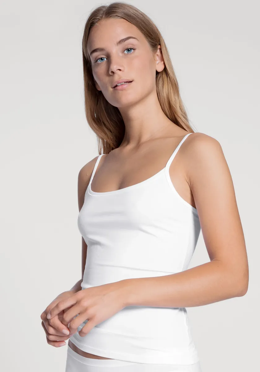 Майка CALIDA "Natural Comfort", топ-спагетти из высококачественного хлопка Supima, белый 
Майка CALIDA "Natural Comfort", топ-спагетти из высококачественного хлопка Supima, белый