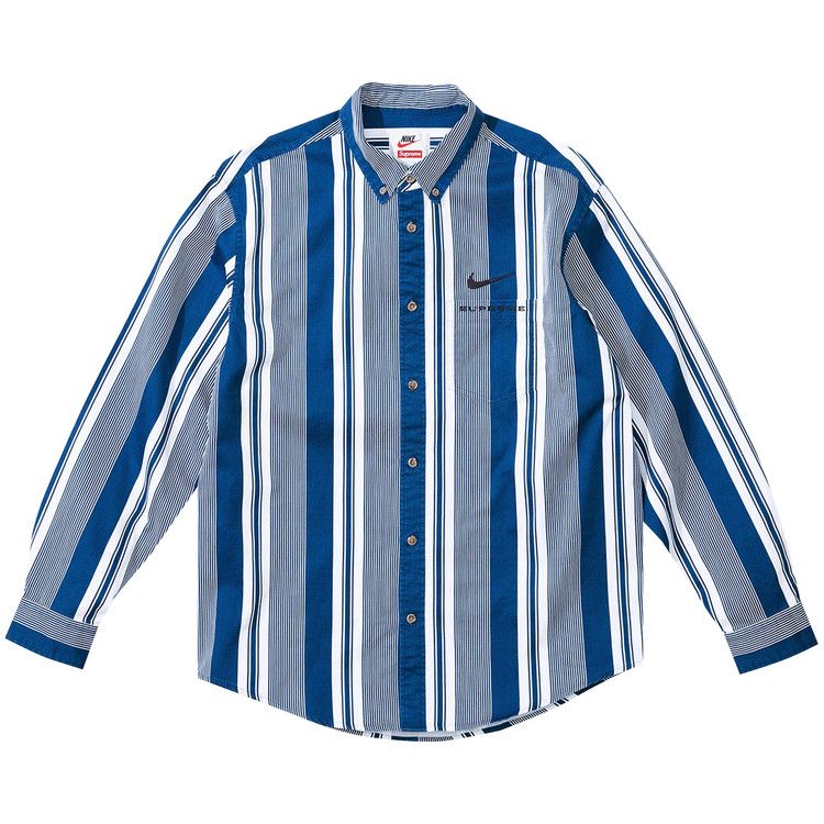 Рубашка Supreme x Nike Cotton Twill Shirt, Blue Stripe
Рубашка Supreme x Nike Cotton Twill Shirt, Blue Stripe