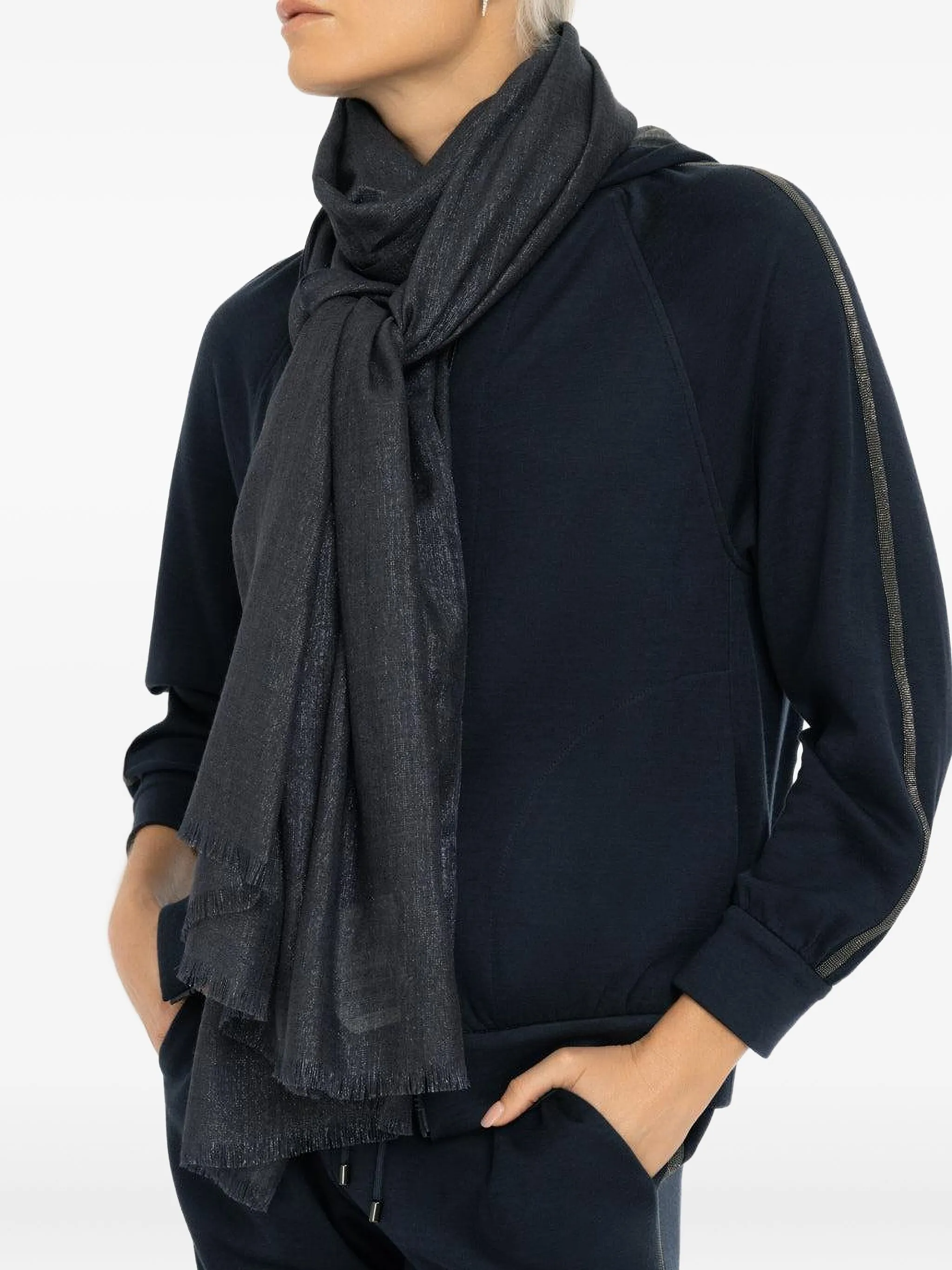 Шарф с бахромой из люрекса Brunello Cucinelli, синий
Шарф с бахромой из люрекса Brunello Cucinelli, синий