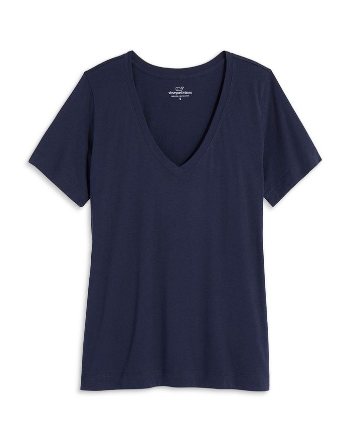 Полосатая хлопковая футболка с V-образным вырезом Vineyard Vines, синий
Полосатая хлопковая футболка с V-образным вырезом Vineyard Vines, синий