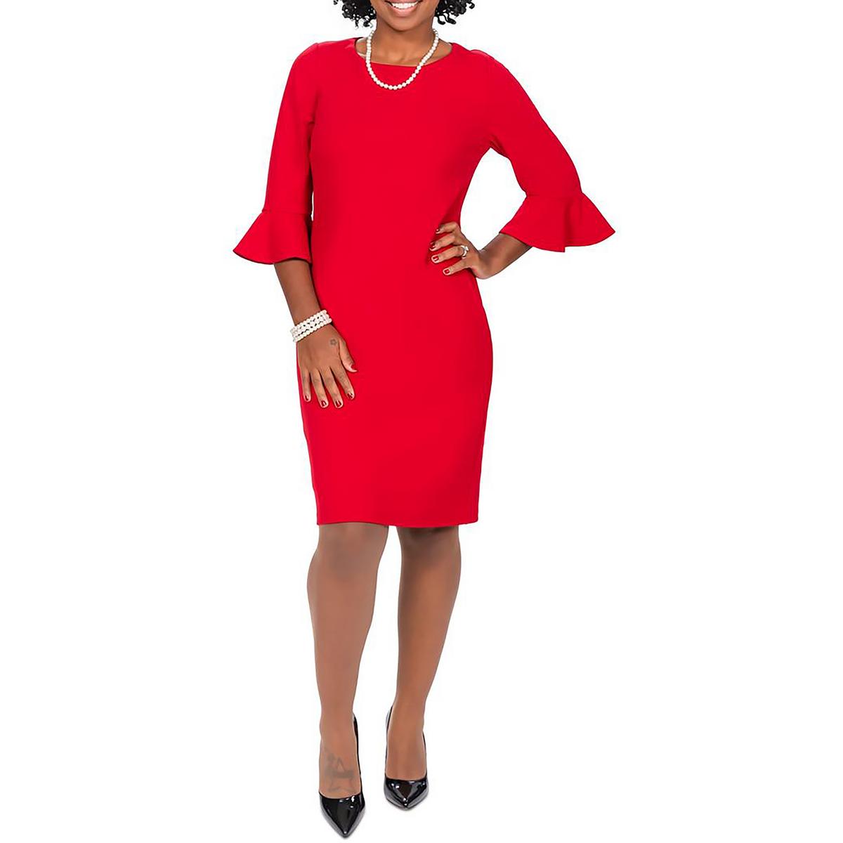 Женское платье-футляр с вязаными рукавами-рюшами Kasper, малиновый
Женское платье-футляр с вязаными рукавами-рюшами Kasper, малиновый