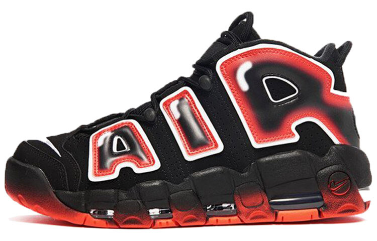 Nike Air More Uptempo Черный Белый Лазерный Багровый 
Nike Air More Uptempo Черный Белый Лазерный Багровый
