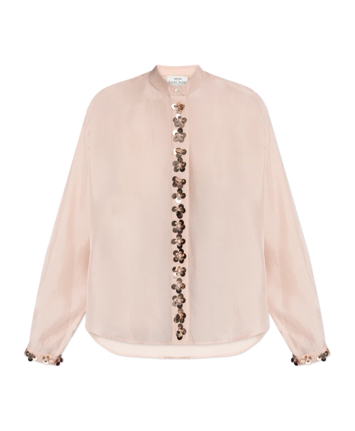 Рубашка с блестящими аппликациями Forte Forte, розовый
Рубашка с блестящими аппликациями Forte Forte, розовый