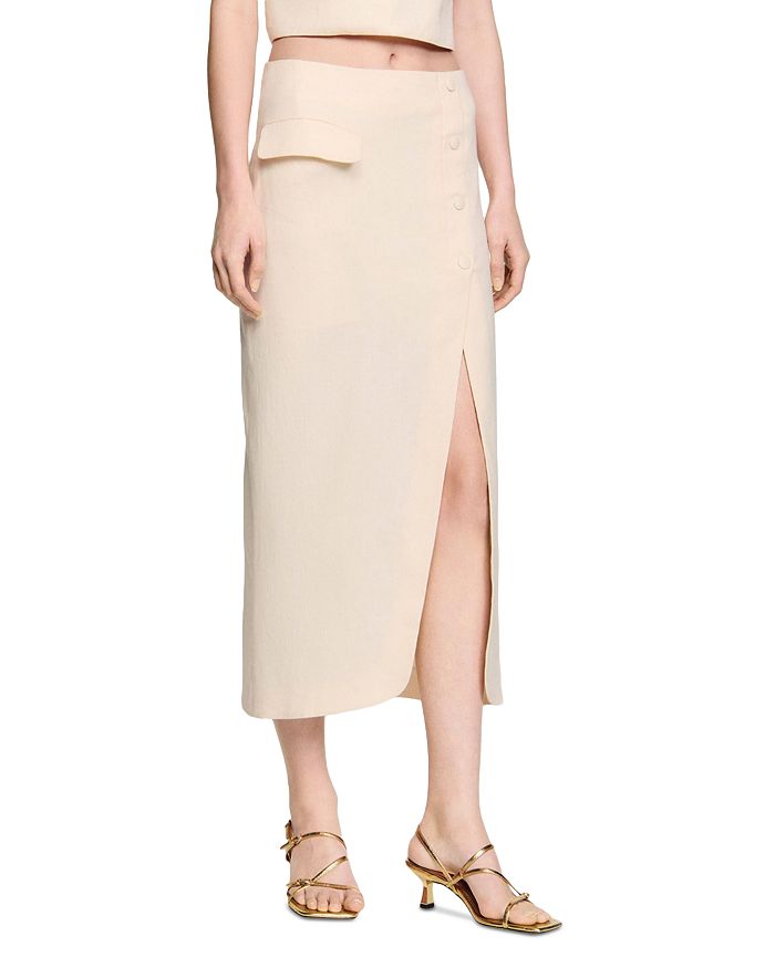Длинная юбка с разрезом Sandro, слоновая кость/кремовый
Длинная юбка с разрезом Sandro, слоновая кость/кремовый