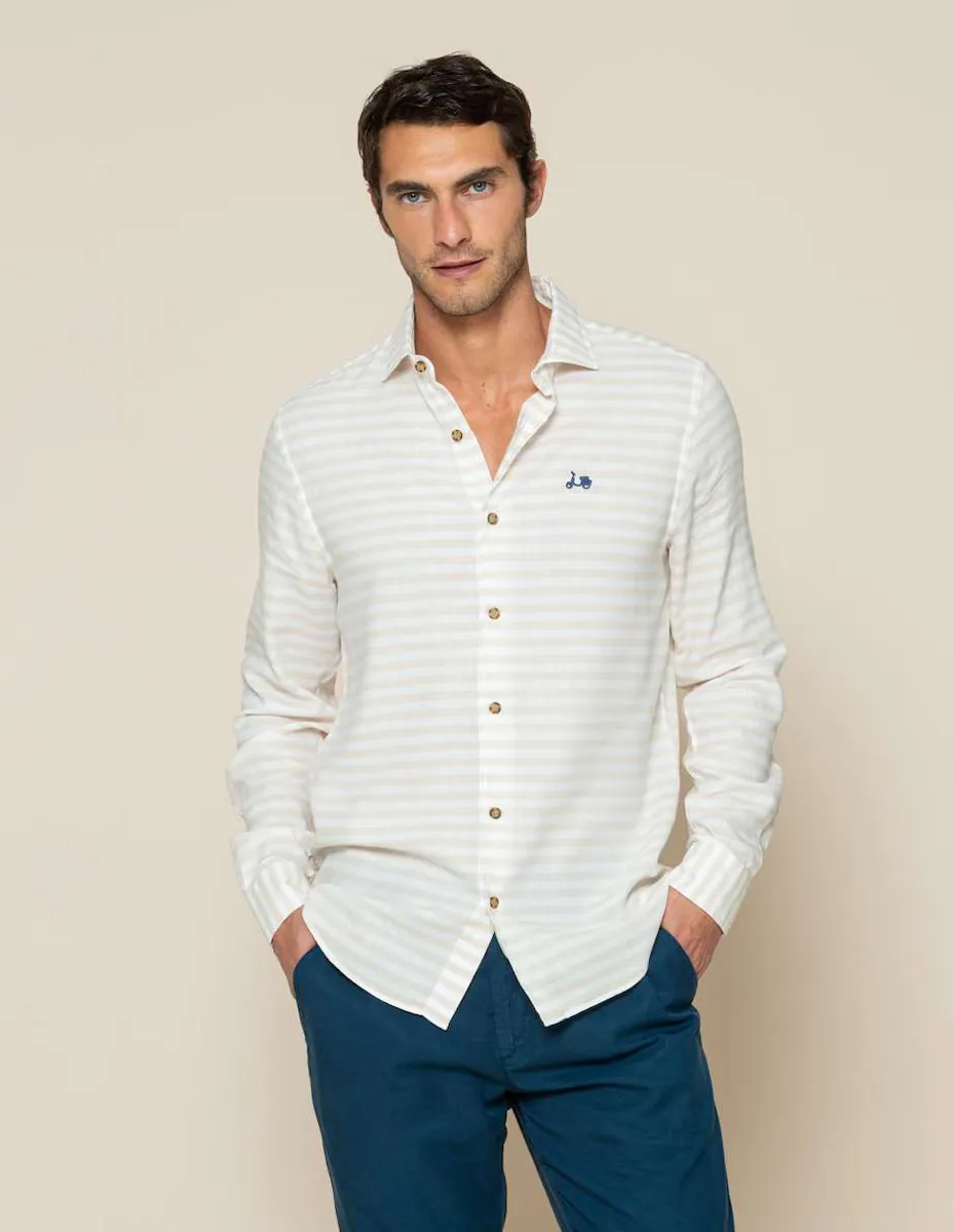 Мужская рубашка из хлопка в полоску, стандартного покроя, бежевого цвета Scotta 1985, бежевый
Мужская рубашка из хлопка в полоску, стандартного покроя, бежевого цвета Scotta 1985, бежевый