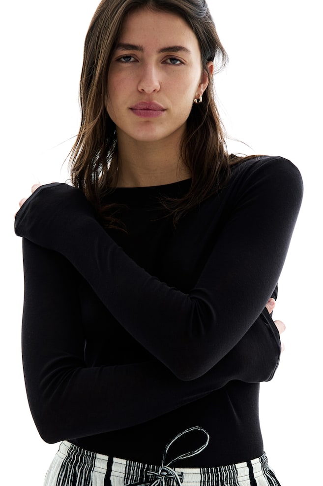 Рубашка из джерси из хлопка пима H&M, черный
Рубашка из джерси из хлопка пима H&M, черный