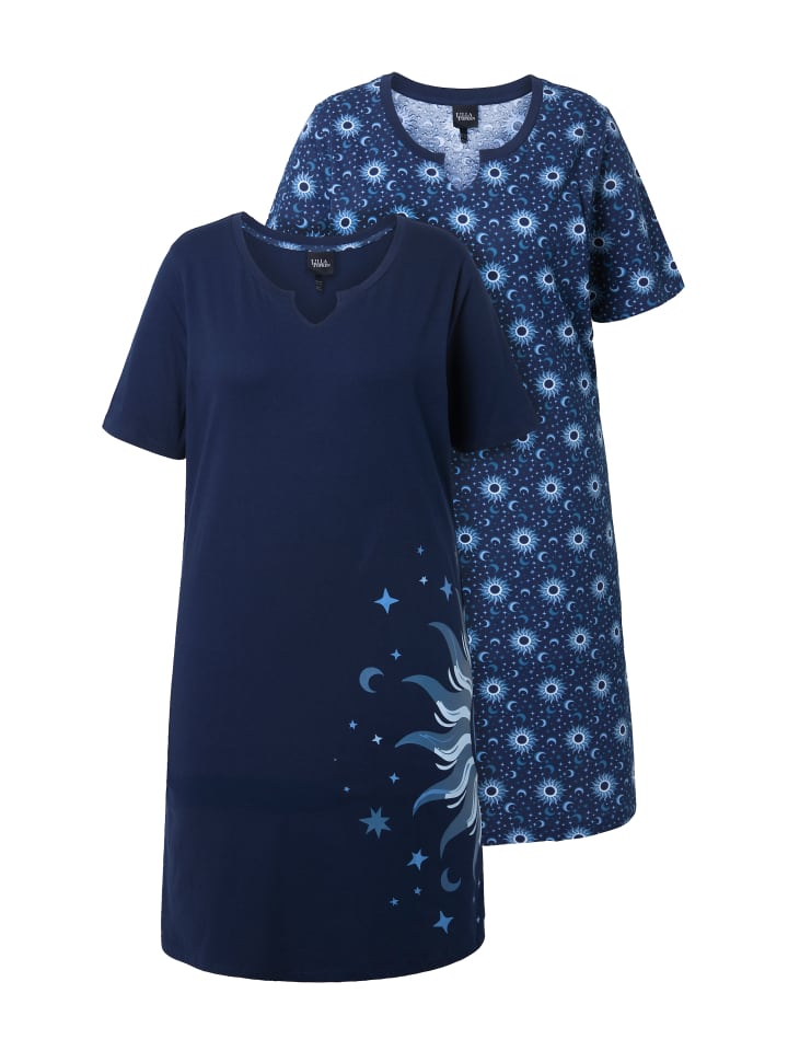 Ночная рубашка темно-синего цвета Ulla Popken
Ночная рубашка темно-синего цвета Ulla Popken