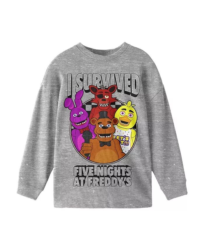 Рубашка с длинным рукавом Boys I Survived Athletic Heather Five Nights At Freddy'S, серый
Рубашка с длинным рукавом Boys I Survived Athletic Heather Five Nights At Freddy'S, серый