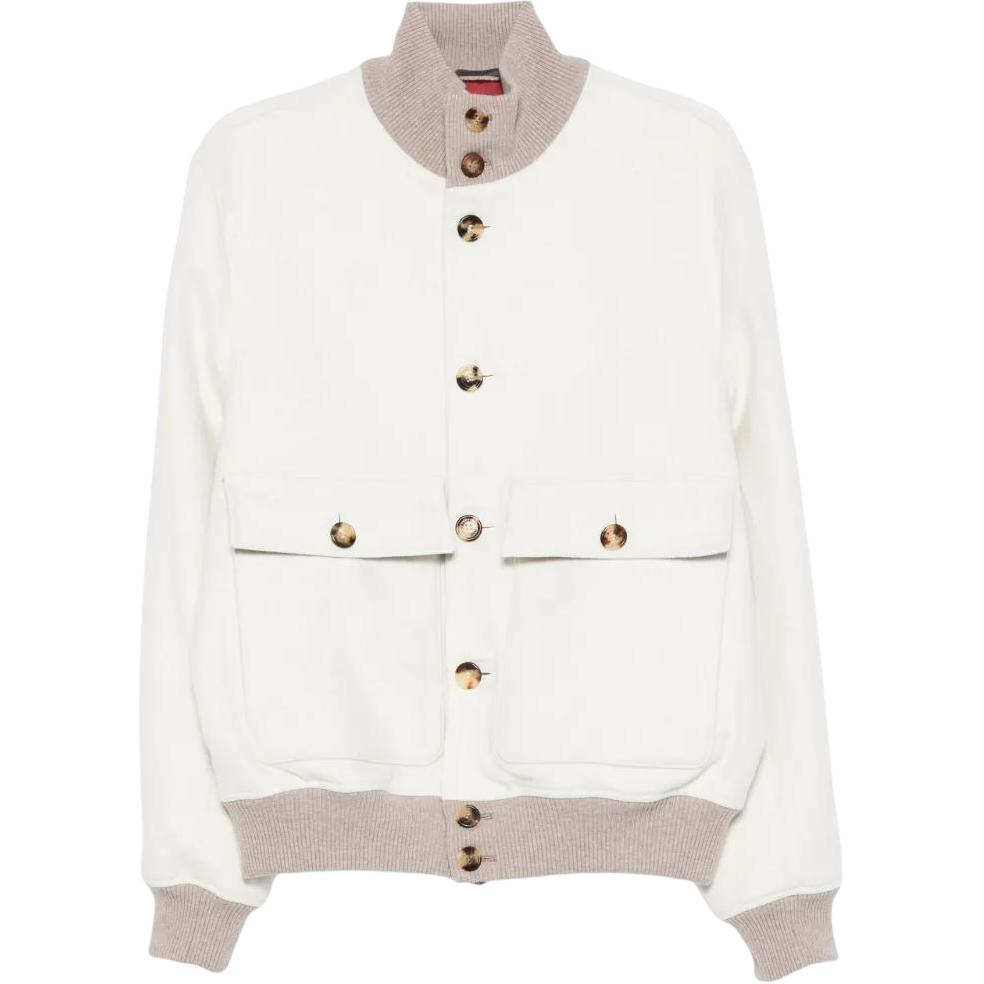 Brunello Cucinelli Застёгивающаяся на пуговицы бомбер, White
Brunello Cucinelli Застёгивающаяся на пуговицы бомбер, White