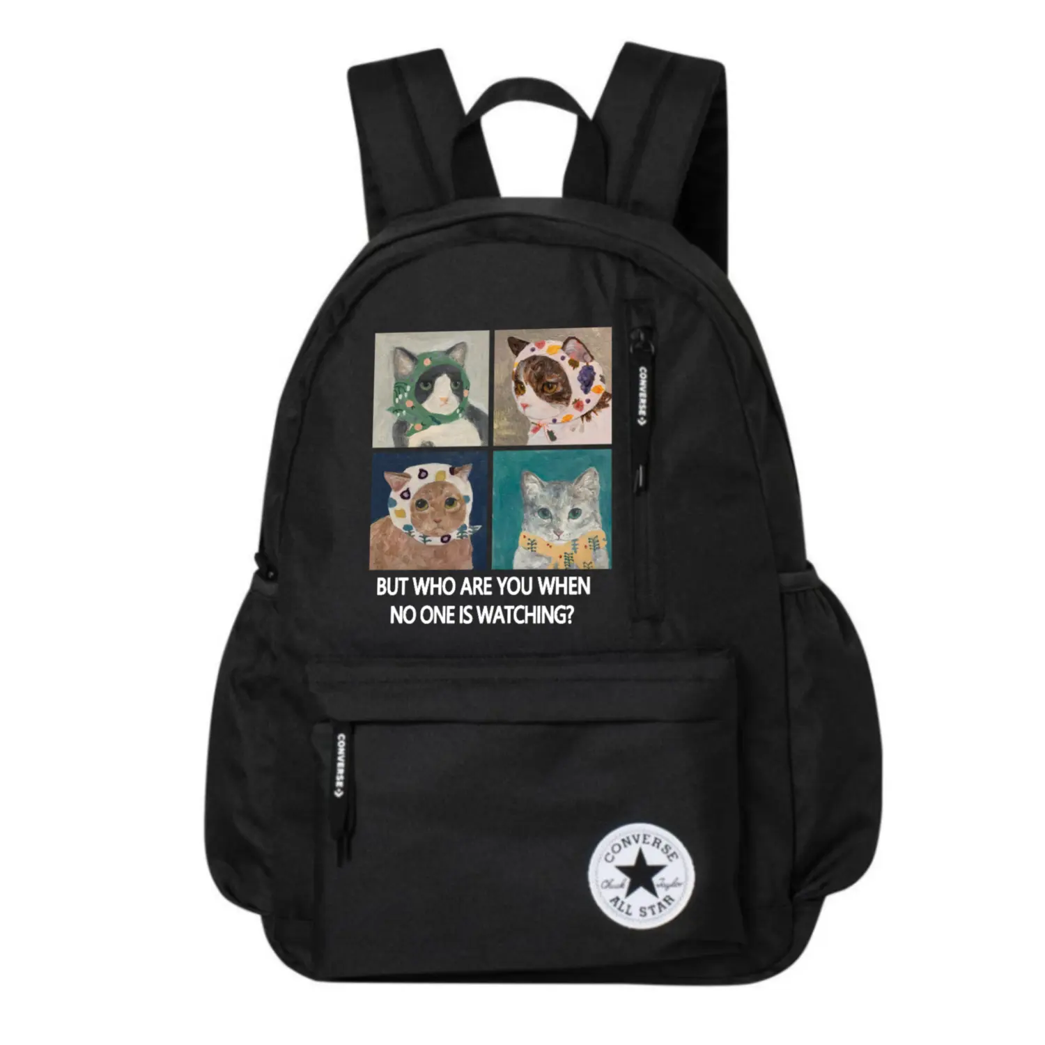 Converse Полиэстеровый рюкзак среднего размера унисекс черный, Oil painting cats
Converse Полиэстеровый рюкзак среднего размера унисекс черный, Oil painting cats